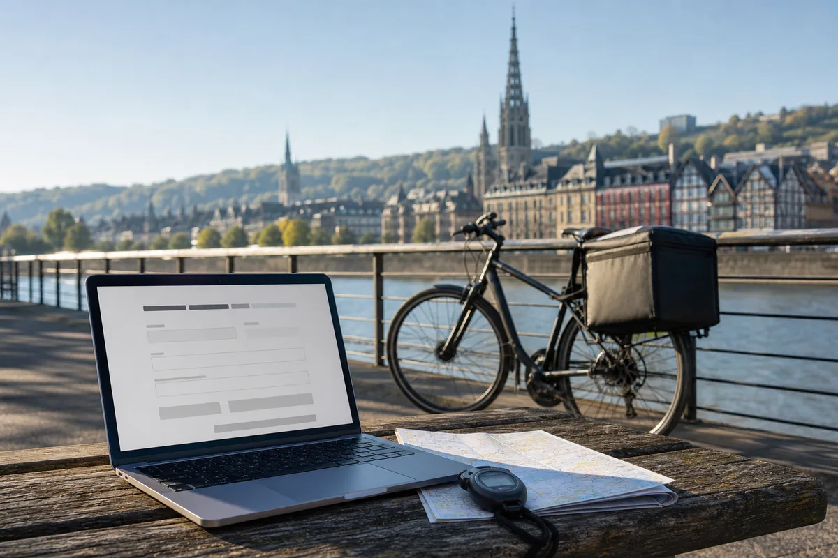 Formulaire de changement d’adresse en ligne consulté sur un ordinateur portable